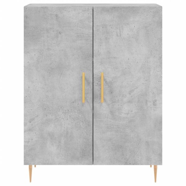 Сайдборд, бетонно сив, 69,5x34x90 см, инженерно дърво