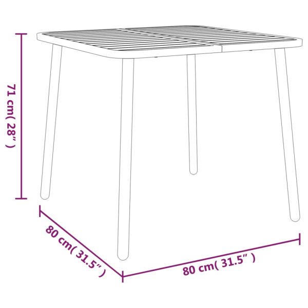 Градинска маса антрацит 80x80x71 cм стомана