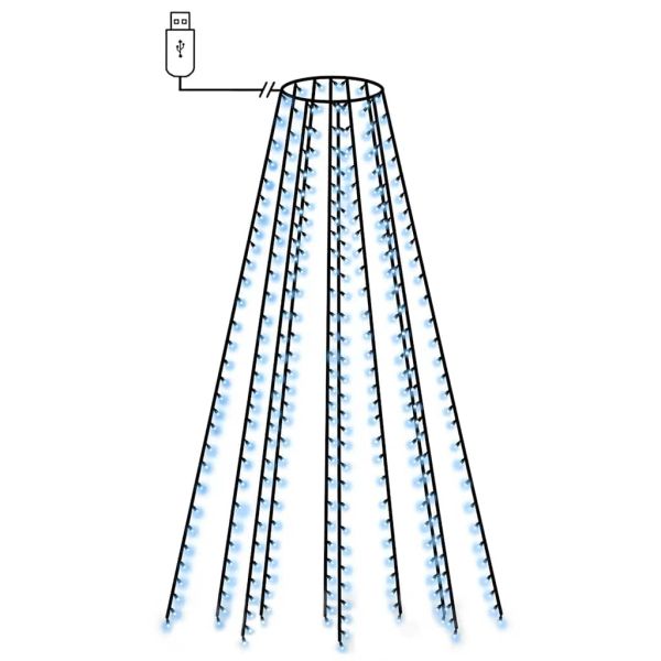 Коледни лампички за елха тип мрежа, 250 LED, сини, 250 см