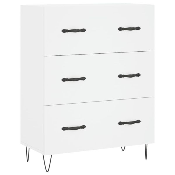 Висок шкаф, бял, 69,5x34x180 см, инженерно дърво