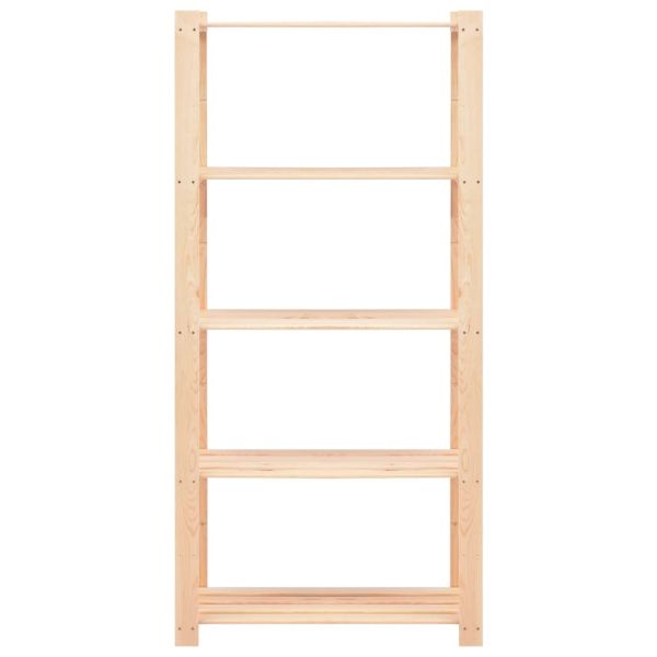 5-етажни стелажи, 2 бр, 80x38x170 см, бор масив, 250 кг
