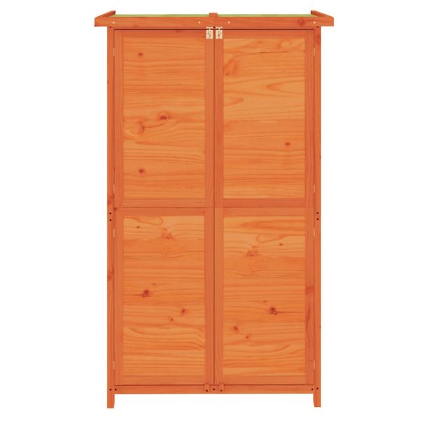 Градинска барака за инструменти кафява 83x57x140 см бор масив