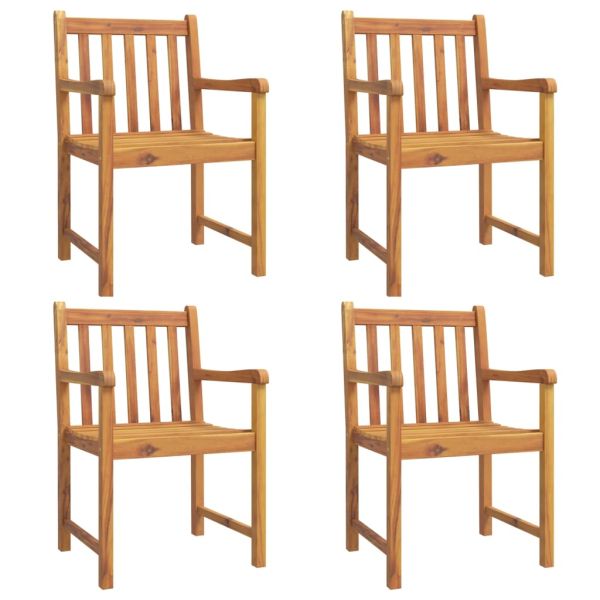 Градински столове, 4 бр, 56x55,5x90 см, акация масив