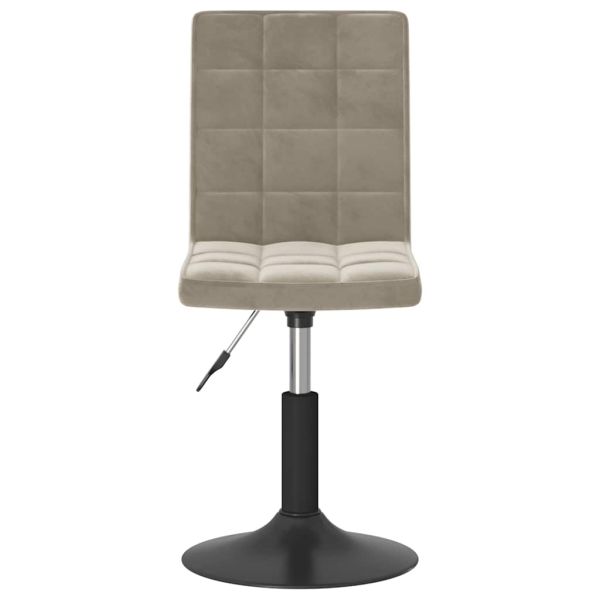 Въртящи се трапезни столове, 6 бр, светлосиви, кадифе