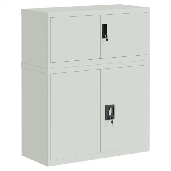 Шкаф за папки светлосив 90x40x110 см стомана
