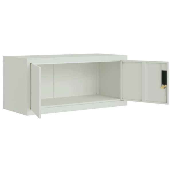 Шкаф за папки светлосив 90x40x110 см стомана