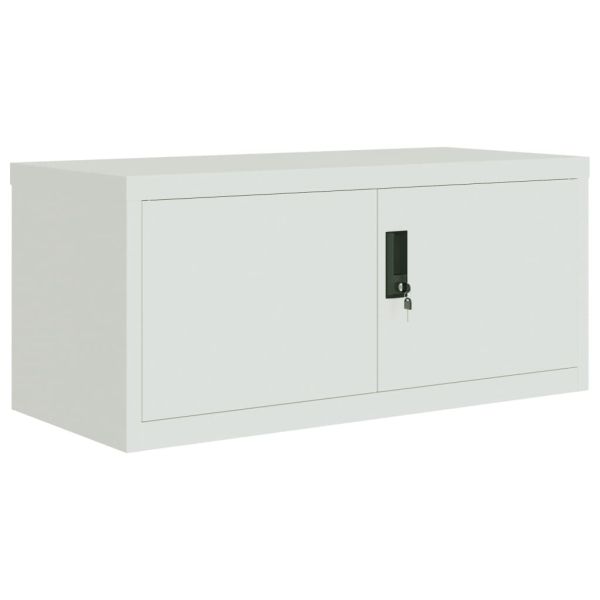Шкаф за папки светлосив 90x40x240 см стомана