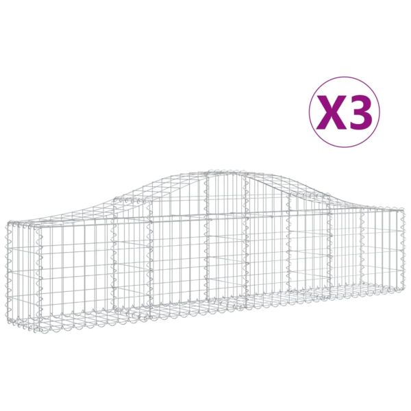 Габионни кошници арка 3 бр 200x30x40/60 см поцинковано желязо