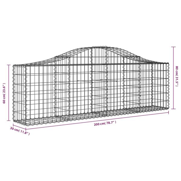 Габионни кошници арка 3 бр 200x30x60/80 см поцинковано желязо
