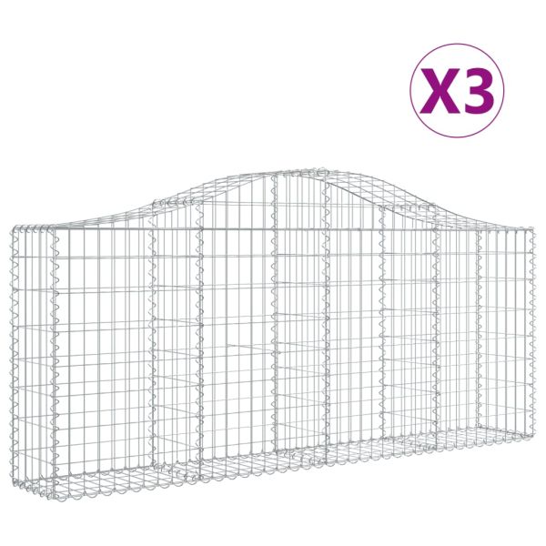 Габионни кошници арка 3 бр 200x30x80/100 см поцинковано желязо