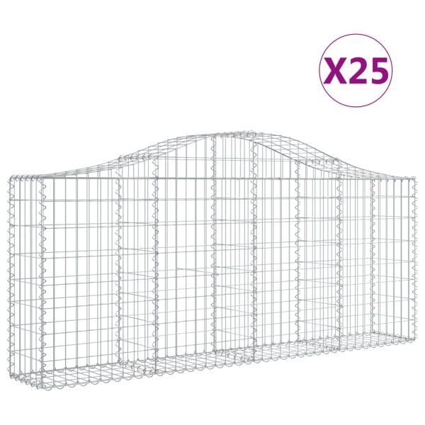 Габионни кошници арка 25 бр 200x30x80/100 см поцинковано желязо