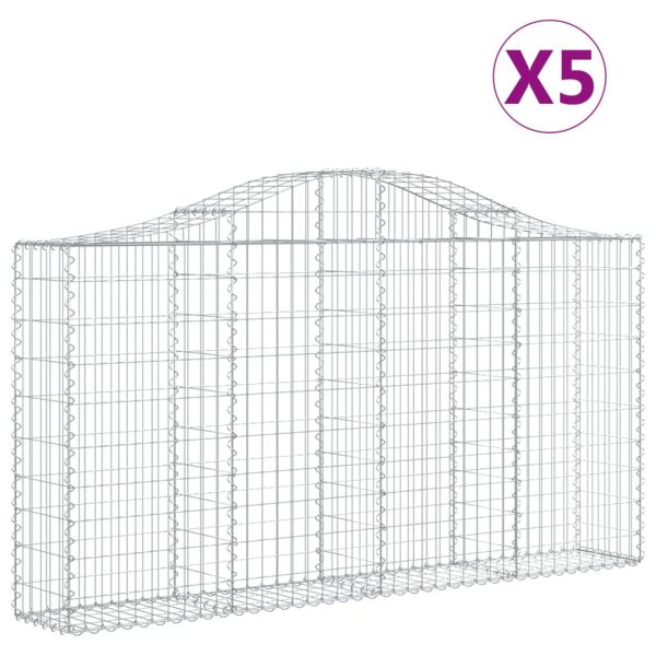 Габионни кошници арка 5 бр 200x30x100/120 см поцинковано желязо