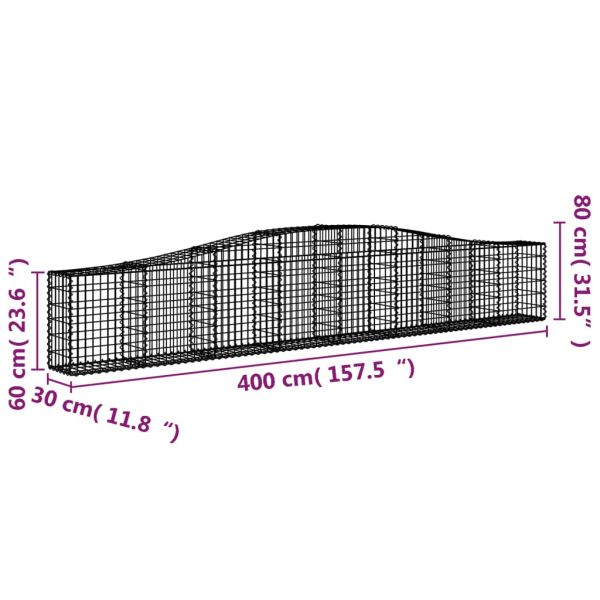 Габионни кошници арка 20 бр 400x30x60/80 см поцинковано желязо