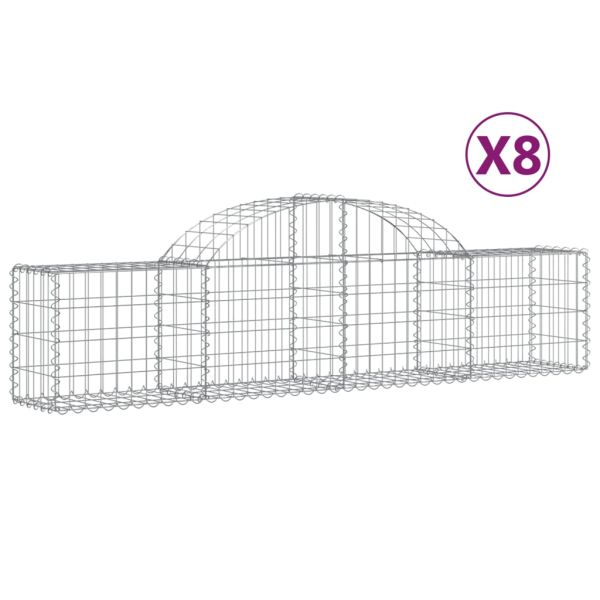 Габионни кошници арка 8 бр 200x30x40/60 см поцинковано желязо