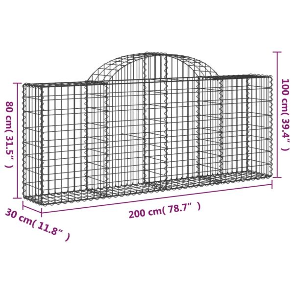 Габионни кошници арка 15 бр 200x30x80/100 см поцинковано желязо