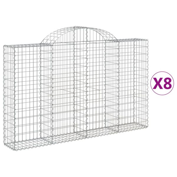 Габионни кошници арка 8 бр 200x30x120/140 см поцинковано желязо