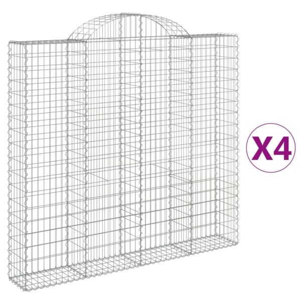 Габионни кошници арка 4 бр 200x30x180/200 см поцинковано желязо
