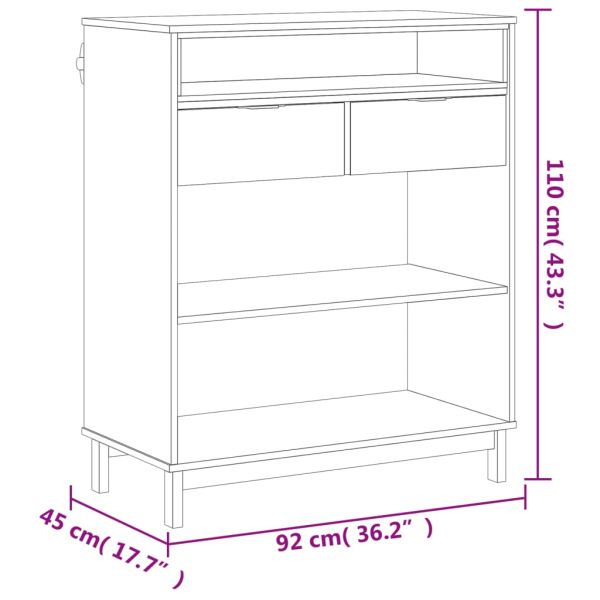 Бар маса "FLAM" 92x45x110 см борово дърво масив