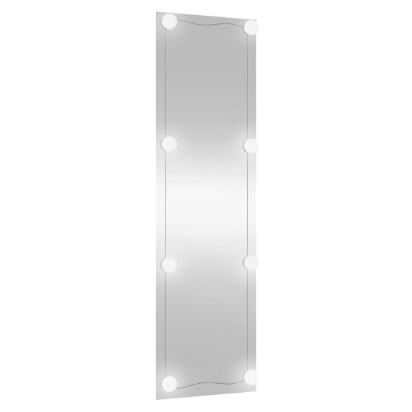 Стенно огледало с LED лампи 30x100 см стъкло правоъгълно