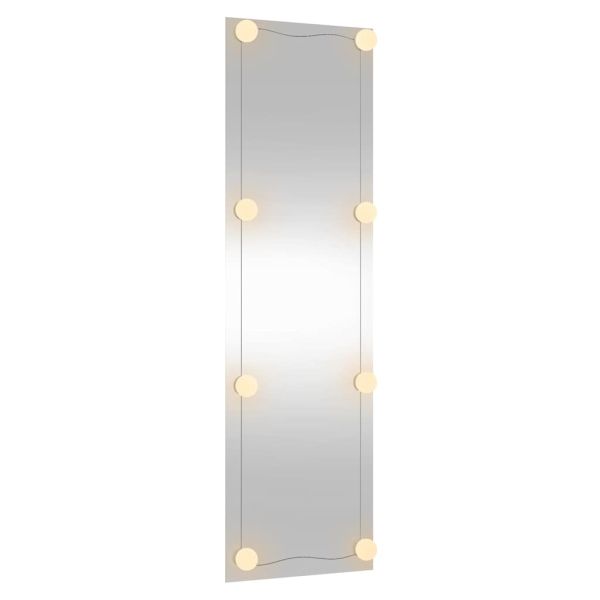 Стенно огледало с LED лампи 30x100 см стъкло правоъгълно