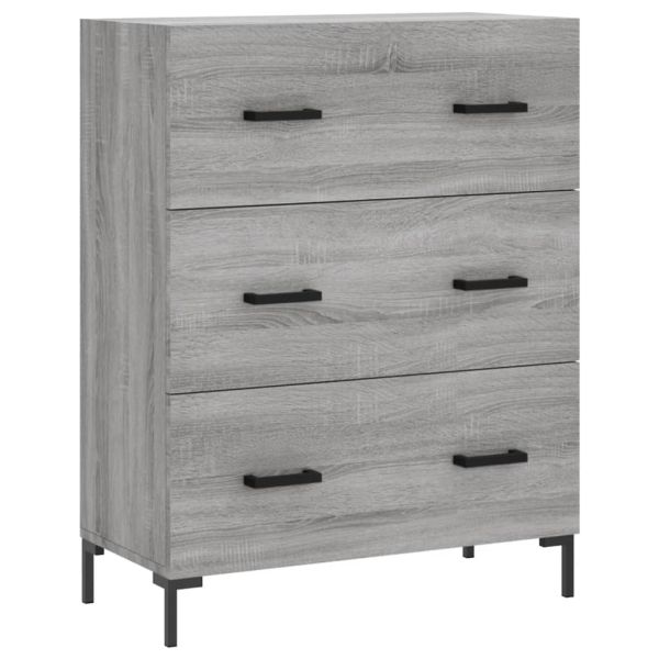 Висок шкаф, сив сонома, 69,5x34x180 см, инженерно дърво