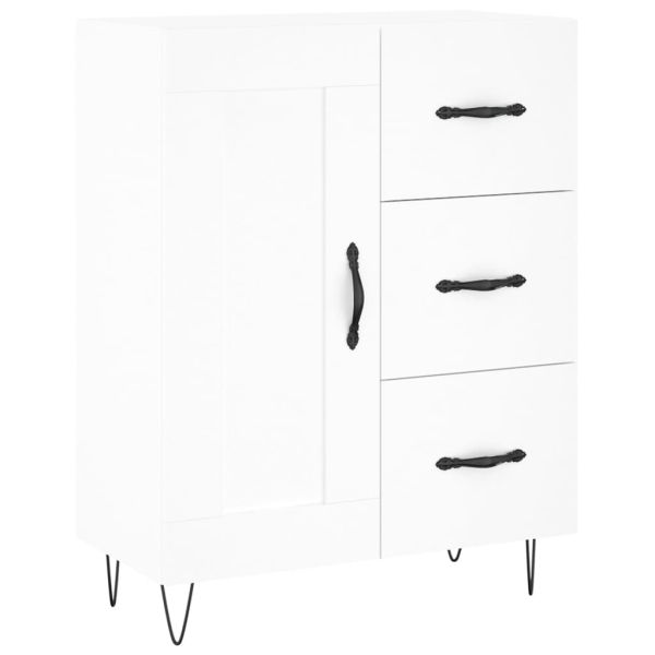 Висок шкаф, бял, 69,5x34x180 см, инженерно дърво