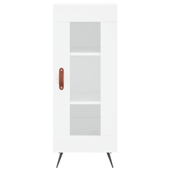 Висок шкаф, бял, 34,5x34x180 см, инженерно дърво