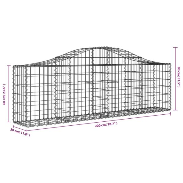 Габионни кошници арка 5 бр 200x30x60/80 см поцинковано желязо