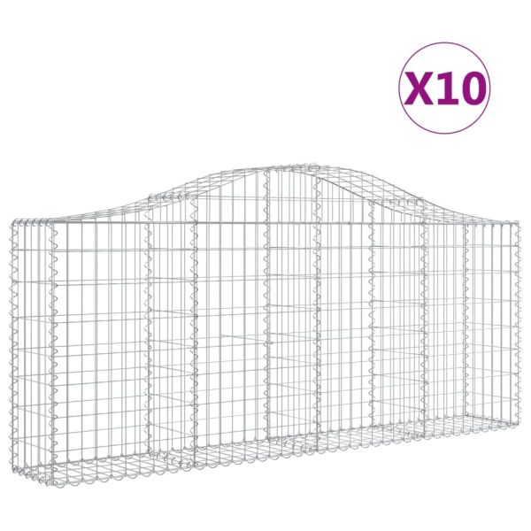 Габионни кошници арка 10 бр 200x30x80/100 см поцинковано желязо