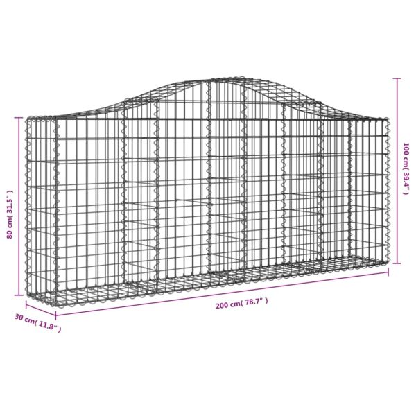 Габионни кошници арка 10 бр 200x30x80/100 см поцинковано желязо