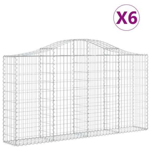 Габионни кошници арка 6 бр 200x30x100/120 см поцинковано желязо