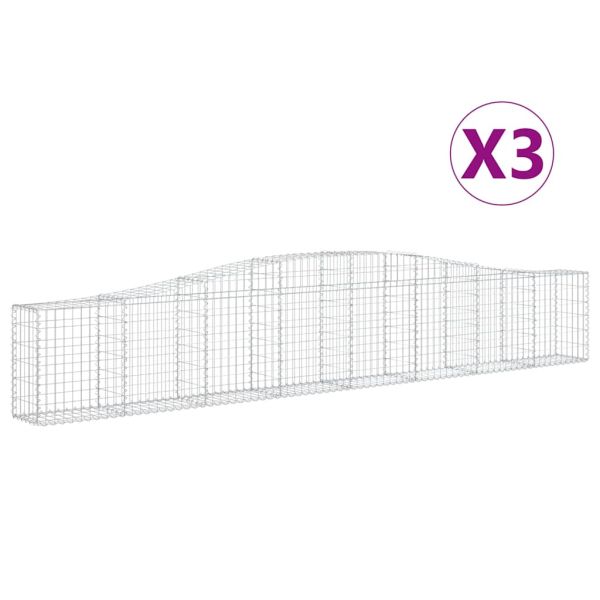 Габионни кошници арка 3 бр 400x30x60/80 см поцинковано желязо
