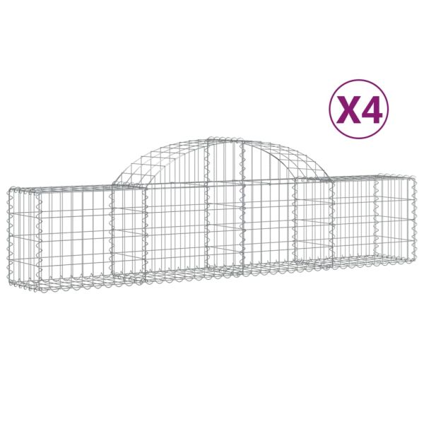 Габионни кошници арка 4 бр 200x30x40/60 см поцинковано желязо