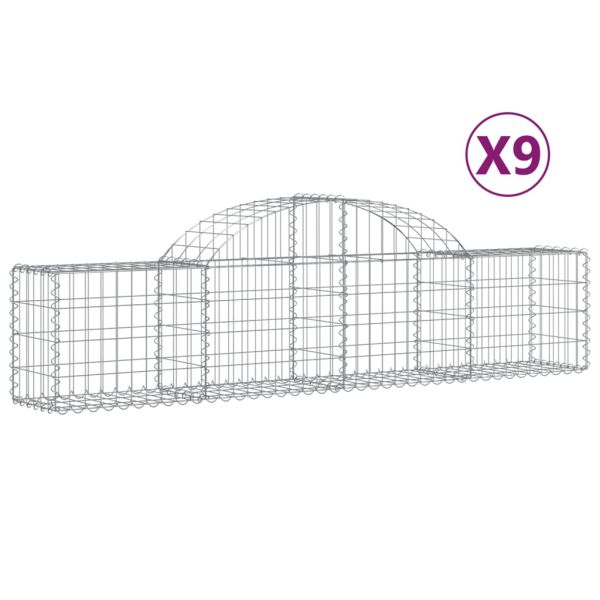 Габионни кошници арка 9 бр 200x30x40/60 см поцинковано желязо