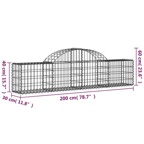 Габионни кошници арка 9 бр 200x30x40/60 см поцинковано желязо