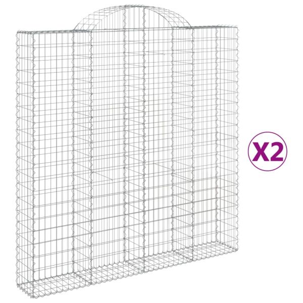 Габионни кошници арка 2 бр 200x30x200/220 см поцинковано желязо