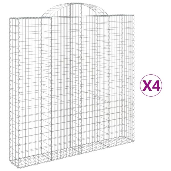 Габионни кошници арка 4 бр 200x30x200/220 см поцинковано желязо
