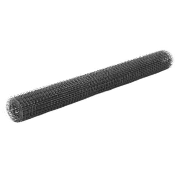 Кокошкарска мрежа, с PVC покритие, 25x1,5 м, сива