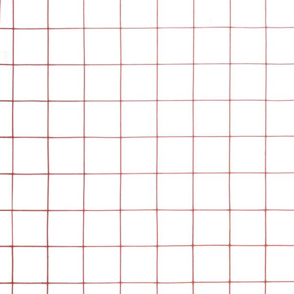 Кокошкарска мрежа, стомана с PVC покритие, 10x1 м, червена