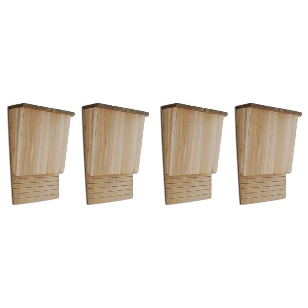 276009 Bat Houses 4 pcs 22x12x34 cm Wood (2x41293)