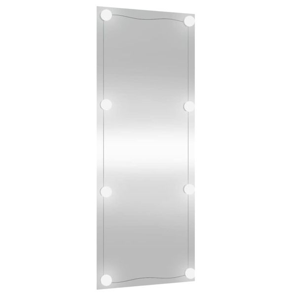 Стенно огледало с LED лампи 40x100 см стъкло правоъгълно