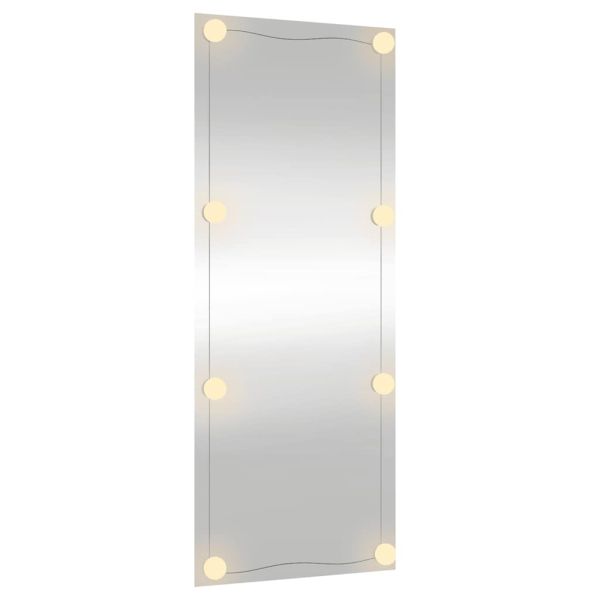 Стенно огледало с LED лампи 40x100 см стъкло правоъгълно