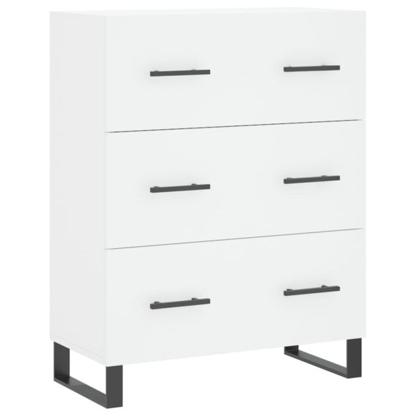 Висок шкаф, бял, 69,5x34x180 см, инженерно дърво