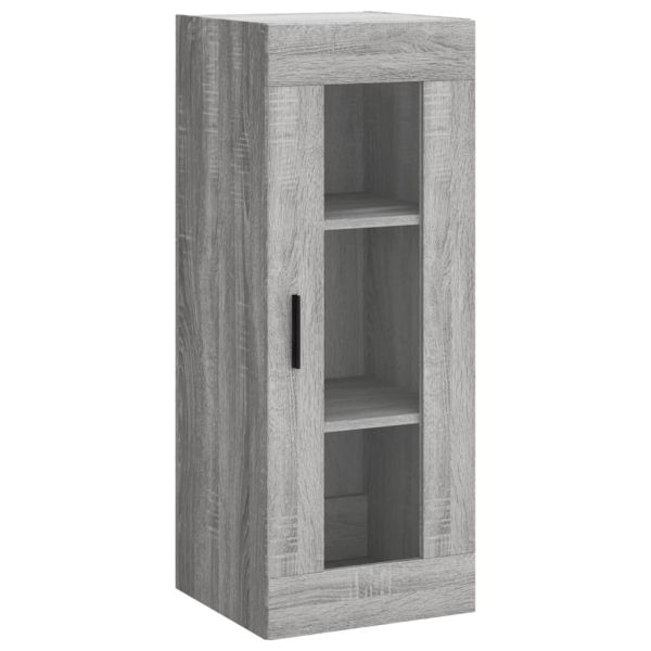Висок шкаф, сив сонома, 34,5x34x180 см, инженерно дърво