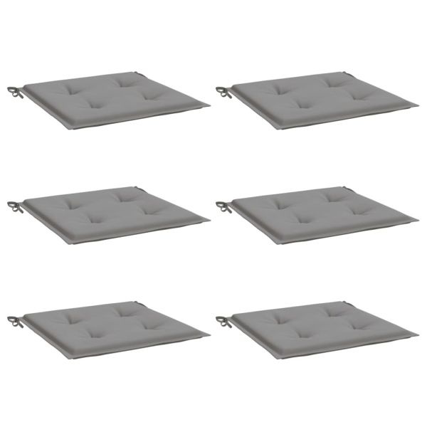 Възглавници за столове 6 бр сиви 50x50x4 см Оксфорд плат