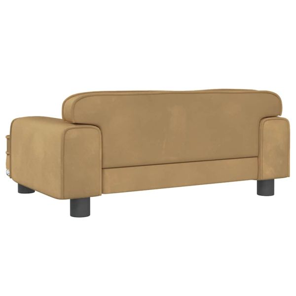 Кучешко легло Кафяв 70x45x30 см кадифе