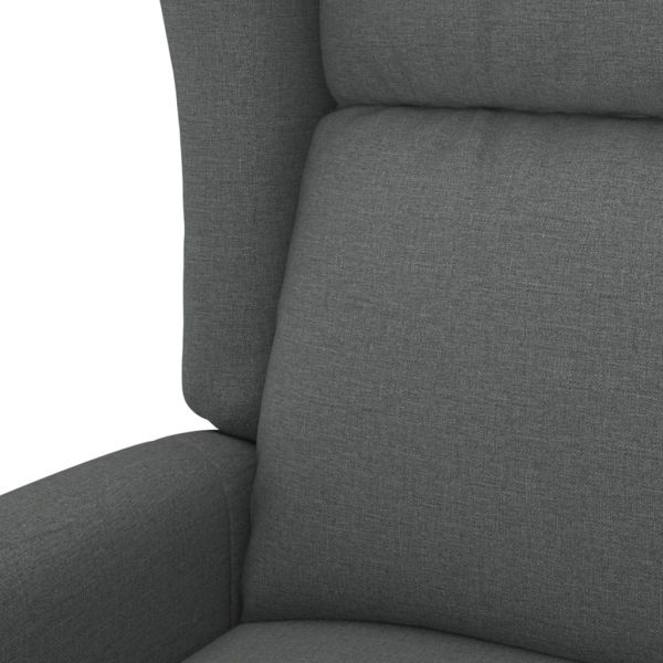 Wingback електрически реклайнер стол, тъмносив, текстил
