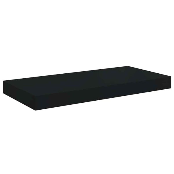 Окачени стенни рафтове, 2 бр, черни, 50x23x3,8 см, МДФ