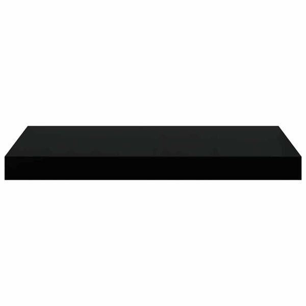 Окачени стенни рафтове, 2 бр, черни, 50x23x3,8 см, МДФ