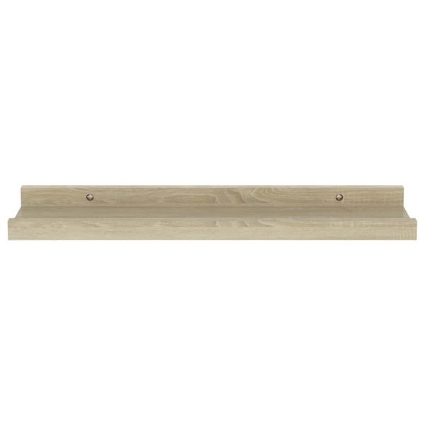 Стенни рафтове, 2 бр., дъб сонома, 40x9x3 см